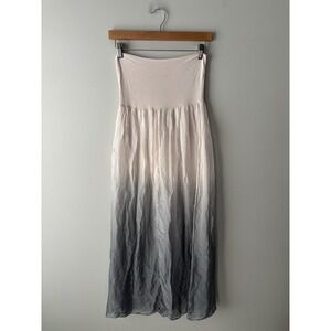 Giusy Silk Blend Pink Grey Ombré Long Maxi‎ Skirt Boho Made In Italy Size Small
